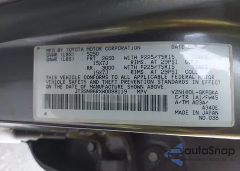 1998 Toyota 4Runner Sr5 V6 from USA, damaged, VIN JT3GN86RXW0088119